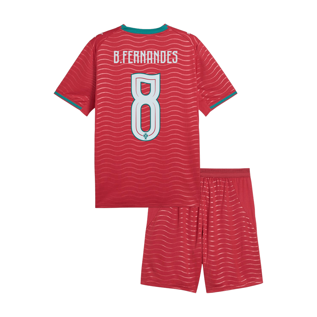 B. FERNANDES #8 ポルトガル代表 Home ユニフォーム 上下セット 2026 キッズ・ジュニア - 高品質