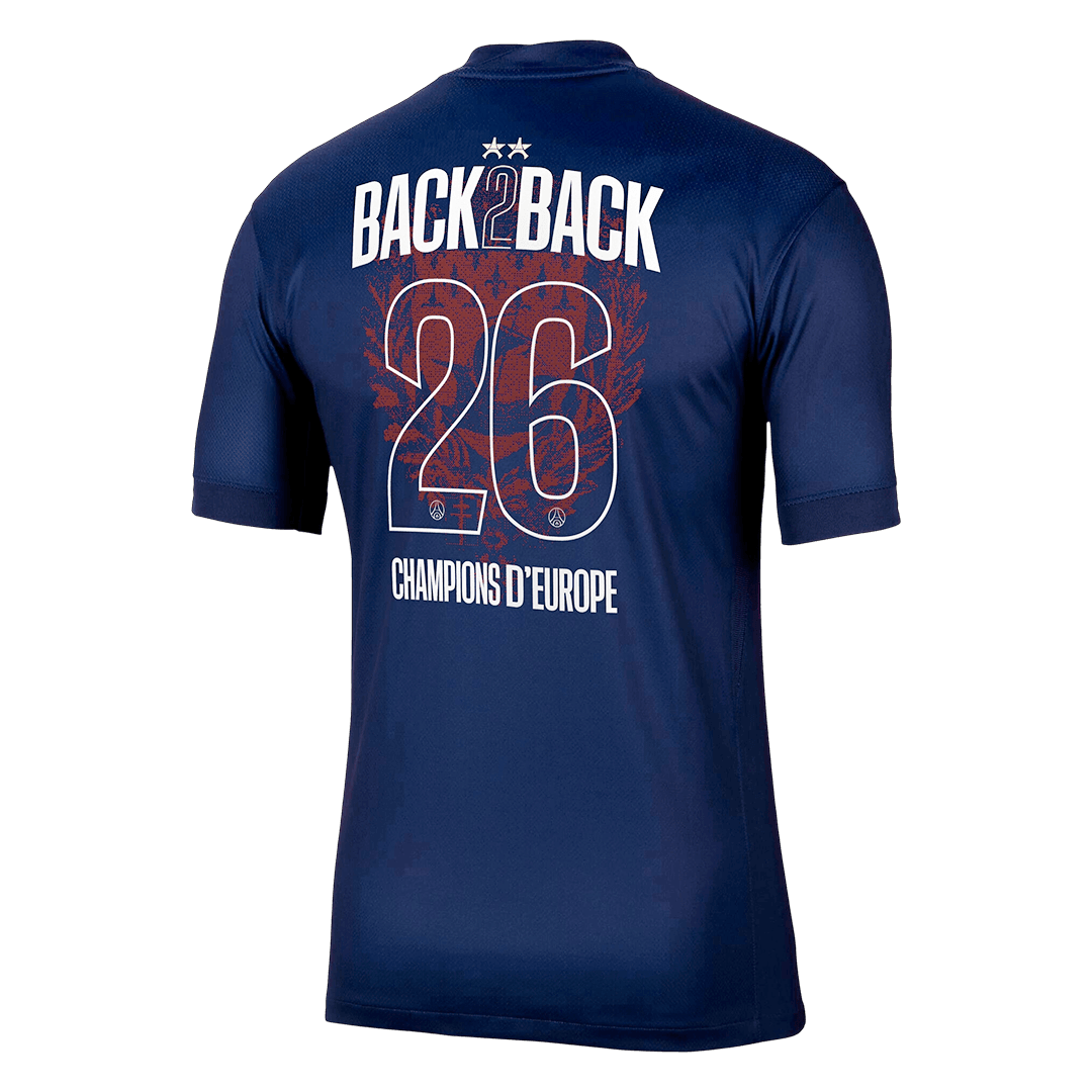Champions of Europe #26 PSG Home ユニフォーム 2025/26 - 欧州王者 - 高品質