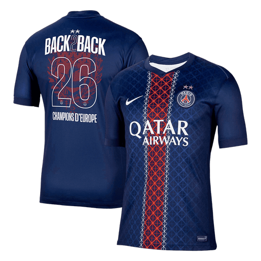 Champions of Europe #26 PSG Home ユニフォーム 2025/26 - 欧州王者 - 高品質